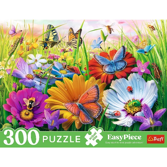 Imagine Puzzle Trefl 300 Easy Piece Insecte în luncă