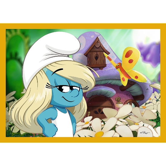 Imagine Puzzle Trefl 4in1 Strumfii Viața în Satul Strumfilor