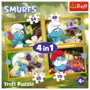 Imagine PUZZLE TREFL 4IN1 STRUMFII VIATA IN SATUL STRUMFILOR