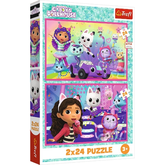 Imagine PUZZLE TREFL 2X24 GABBYS DOLLHOUSE AVENTURILE LUI GABBY