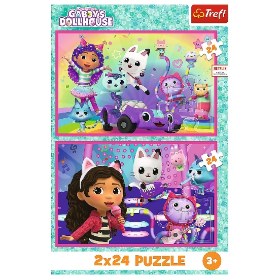 Imagine Puzzle Trefl 2x24 Gabby’s Dollhouse – Aventurile lui Gabby
