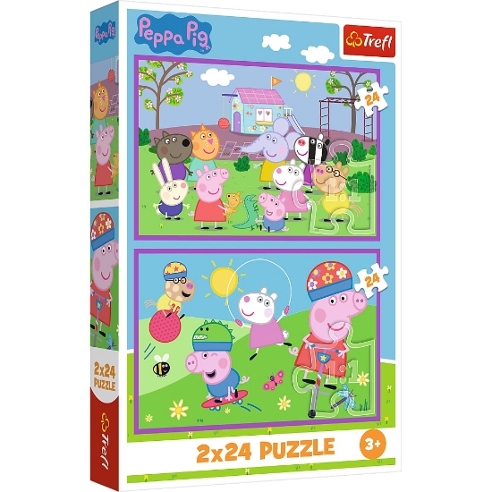 Imagine PUZZLES 2X24 PEPPA PIG O ZI LA JOACA CU PEPPA PIG