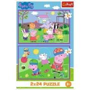 Imagine PUZZLES 2X24 PEPPA PIG O ZI LA JOACA CU PEPPA PIG