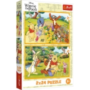 Imagine PUZZLE TREFL 2X24 DISNEY WINNIE THE POOH ZI DE JOACA CU WINNIE SI PRIETENII 