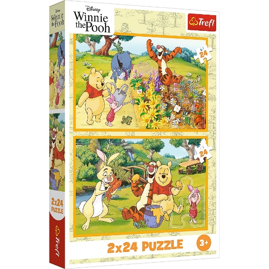 Imagine PUZZLE TREFL 2X24 DISNEY WINNIE THE POOH ZI DE JOACA CU WINNIE SI PRIETENII 