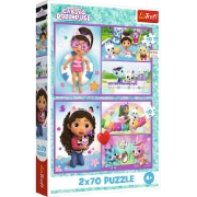 Imagine PUZZLE TREFL 2X70 GABBYS DOLLHOUSE AVENTURILE LUI GABBY