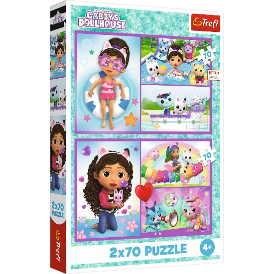 Imagine PUZZLE TREFL 2X70 GABBYS DOLLHOUSE AVENTURILE LUI GABBY
