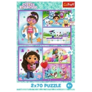 Imagine PUZZLE TREFL 2X70 GABBYS DOLLHOUSE AVENTURILE LUI GABBY