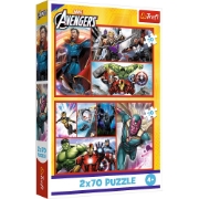 Imagine PUZZLE TREFL 2X70 MARVEL AVENGERS MISIUNEA SUPER EROILOR MARVEL AVENGERS