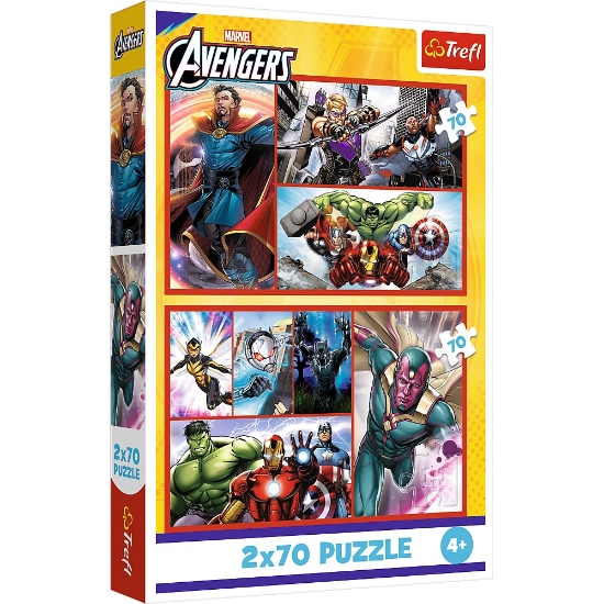 Imagine PUZZLE TREFL 2X70 MARVEL AVENGERS MISIUNEA SUPER EROILOR MARVEL AVENGERS