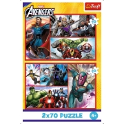 Imagine PUZZLE TREFL 2X70 MARVEL AVENGERS MISIUNEA SUPER EROILOR MARVEL AVENGERS