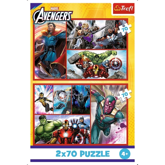 Imagine Puzzle Trefl 2x70 Marvel Avengers – Misiunea super eroilor Marvel Avengers