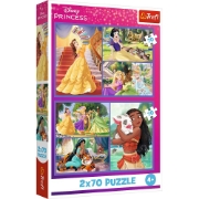Imagine PUZZLE TREFL 2X70 DISNEY PRINCESS VIATA PRINTESELOR DISNEY