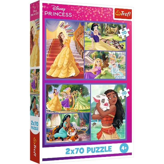 Imagine PUZZLE TREFL 2X70 DISNEY PRINCESS VIATA PRINTESELOR DISNEY