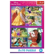 Imagine PUZZLE TREFL 2X70 DISNEY PRINCESS VIATA PRINTESELOR DISNEY