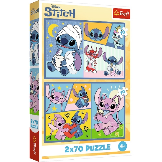 Imagine PUZZLE TREFL 2X70 STITCH NU EXISTA PLICTISEALA CU STITCH