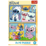 Imagine PUZZLE TREFL 2X70 STITCH NU EXISTA PLICTISEALA CU STITCH