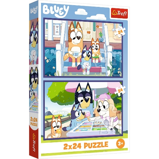 Imagine PUZZLE TREFL 2X24 BLUEY DISTRACTIE CU BLUEY