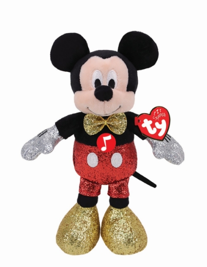 Imagine PLUS TY 20CM BEANIE BABIES DISNEY MICKEY CU SCLIPICI SI SUNETE
