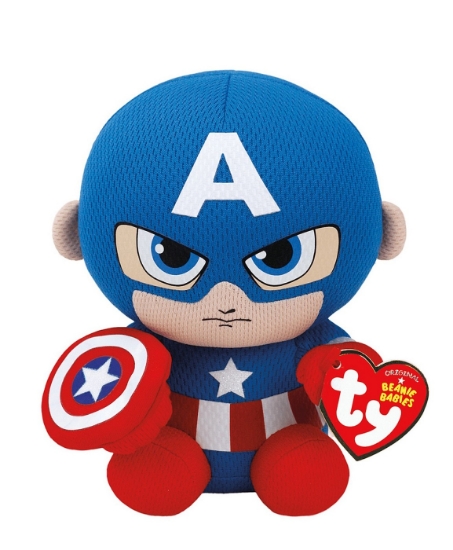 Imagine PLUS TY 15CM BEANIE BABIES MARVEL CAPTAIN AMERICA