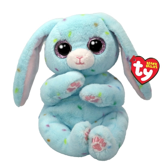 Imagine PLUS TY 15CM BEANIE BELLIES SKIPPY IEPURASUL ALBASTRU