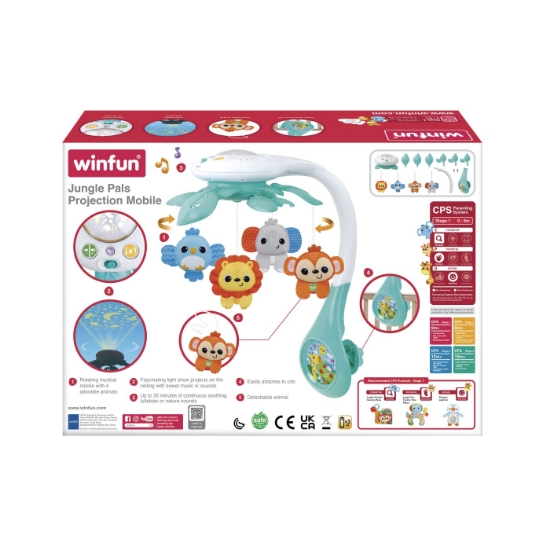 Imagine Carusel muzical cu proiector Winfun – Animăluțe din junglă