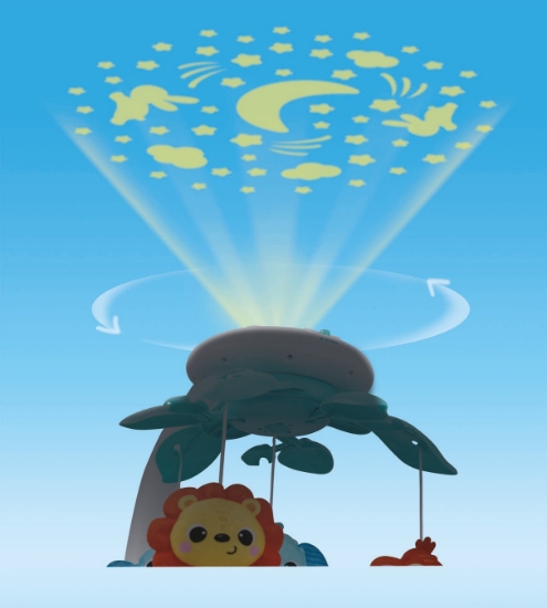 Imagine Carusel muzical cu proiector Winfun – Animăluțe din junglă