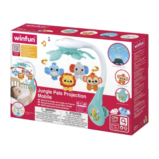 Imagine Carusel muzical cu proiector Winfun – Animăluțe din junglă