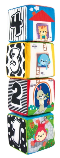 Imagine Winfun set 4 cuburi stivuibile din material textil