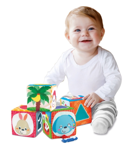 Imagine Winfun set 4 cuburi stivuibile din material textil