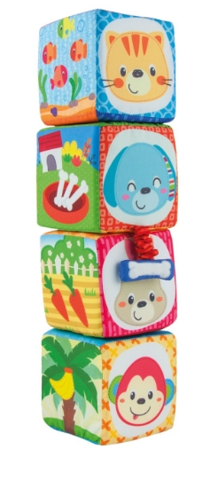 Imagine Winfun set 4 cuburi stivuibile din material textil