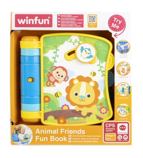Imagine Cărticică interactivă cu sunete Winfun – 5 pagini cu activități, animale și melodii 