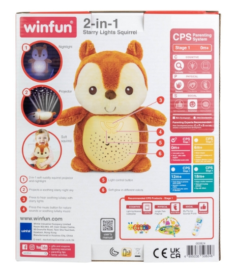 Imagine Winfun proiector si lampa de veghe veverita
