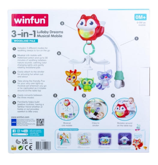 Imagine Proiector 3 în 1 Winfun – model Vulpița cu muzică și lumină