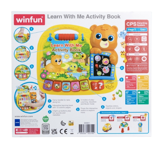 Imagine Cărticică interactivă Winfun – 13 pagini educative cu lumini, sunete și jocuri pentru copii de la 12 luni 
