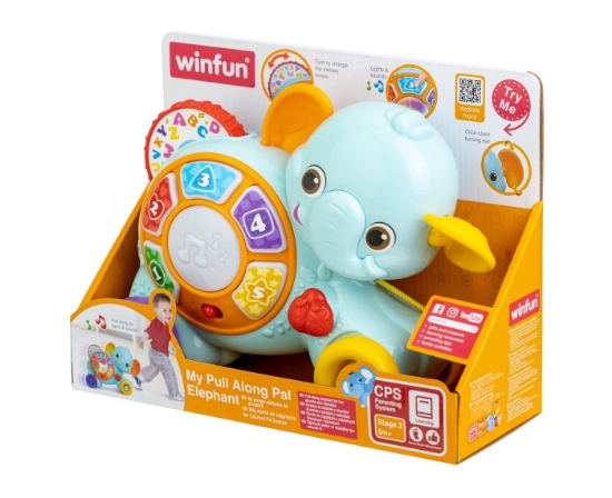 Imagine Winfun jucărie de tras elefant cu sunete și lumini