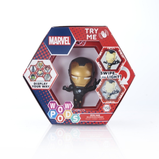 Imagine WOW! PODS - MARVEL IRON MAN CU ARMURA NEGRU SI AURIU