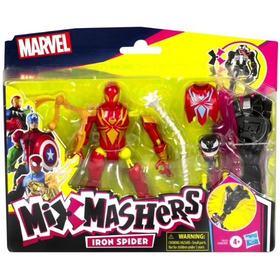 Imagine MARVEL AVENGERS MIX MASHERS FIGURINA IRON SPIDER CU ACCESORII 12CM