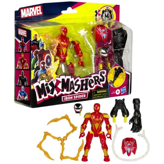 Imagine MARVEL AVENGERS MIX MASHERS FIGURINA IRON SPIDER CU ACCESORII 12CM
