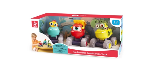 Imagine SET 3 MASINUTE DE CONSTRUCTIE MONSTRULETII AMUZANTI CU FRICTIUNE