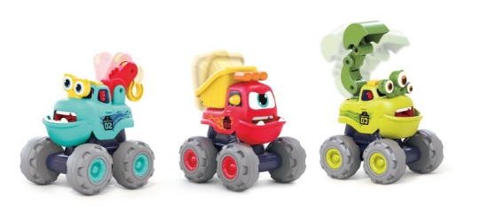 Imagine Set 3 mașinuțe de construcție – Monstruleții amuzanți cu fricțiune