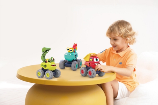 Imagine Set 3 mașinuțe de construcție – Monstruleții amuzanți cu fricțiune