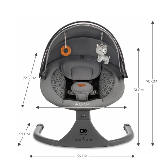 Imagine Leagăn electric Kinderkraft LUMI 2, Dark Grey