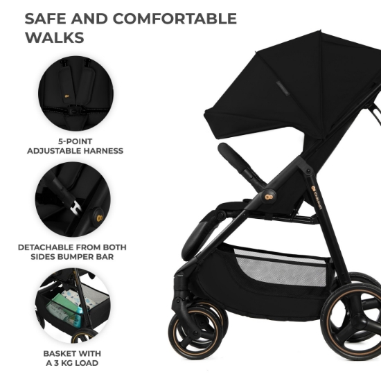 Imagine Cărucior sport Kinderkraft TRIG 3 Onyx Black