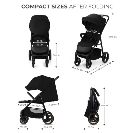 Imagine Cărucior sport Kinderkraft TRIG 3 Onyx Black