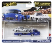 Imagine HOT WHEELS TRANSPORTATOR  MERCEDES-BENZ 55 BLAUES WUNDER CU MASINUTA MERCEDES-BENZ 300 SL SCARA 1:64