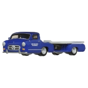 Imagine HOT WHEELS TRANSPORTATOR  MERCEDES-BENZ 55 BLAUES WUNDER CU MASINUTA MERCEDES-BENZ 300 SL SCARA 1:64