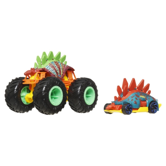 Imagine Hot Wheels Monster Truck și mașinuță metalică Motosaurus