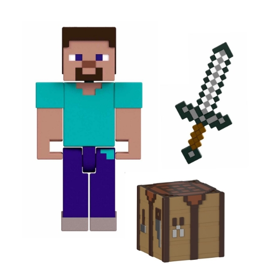 Imagine MINECRAFT CRAFT A BLOCK FIGURINA STEVE 8CM