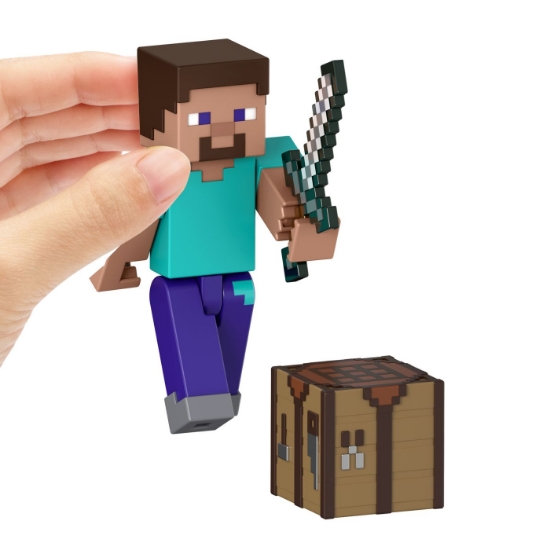 Imagine MINECRAFT CRAFT A BLOCK FIGURINA STEVE 8CM